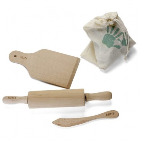 AILEFO Zestaw drewnianych narzędzi kuchennych w bawełnianym worku